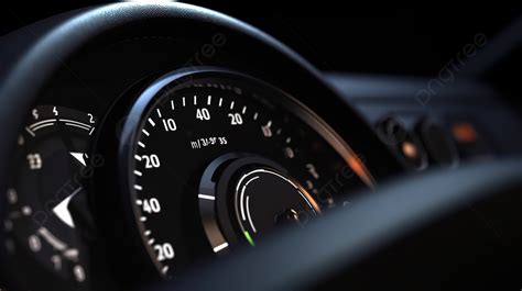 Car Dashboard Speedometer In A Black Car Background, 3d Illustration Car Black Tachometer On ...