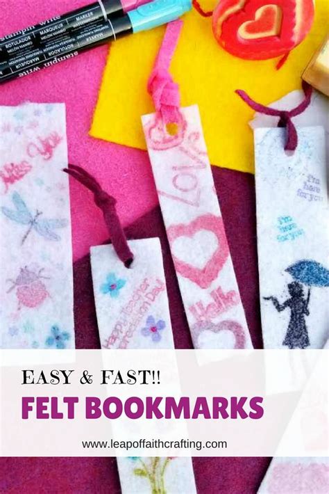 Easy & Fast Felt Bookmarks | Felt bookmark, Quick kids crafts, Bookmarks kids