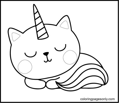 Cute Kitty Unicorn Coloring Pages - Unicorn Cat Coloring Pages - Coloring Pages For Kids And Adults