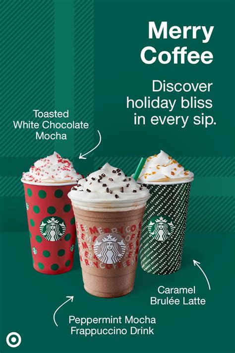 starbucks holiday drinks with information about each drink