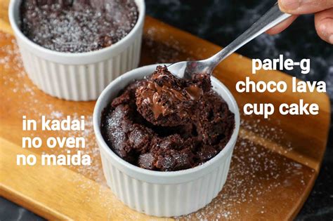 choco lava cup cake recipe with parle-g in kadai | choco lava cake in mug