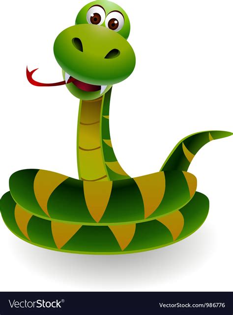 Cute snake cartoon Royalty Free Vector Image - VectorStock