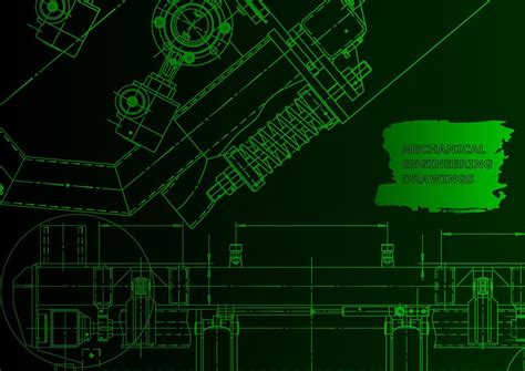 Sketch. Vector engineering illustration. Computer aided design systems ...