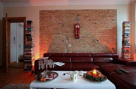 Incredible Bricks Wall Interior Design Ideas With Cream Brown Colors ...