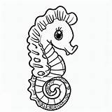Seepferdchen Hippocampe Zeepaardje Colorear Kleurplaat Caballito  sketch template