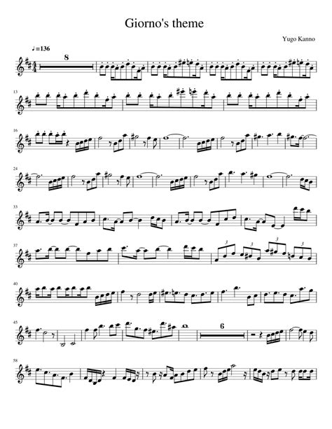 Giorno's theme for violin Sheet music for Violin (Solo) | Musescore.com