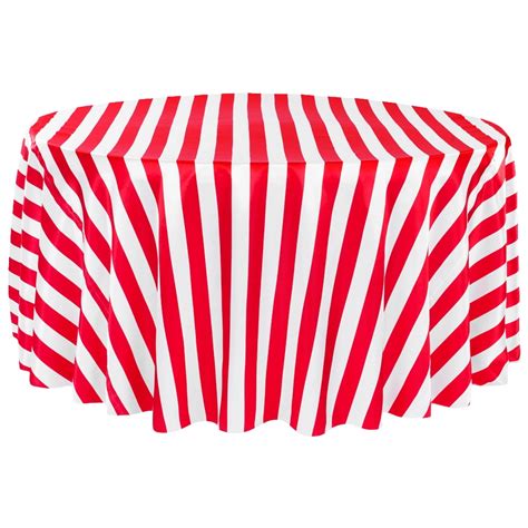 Stripe 132" Satin Round Tablecloth - Red & White - Walmart.com - Walmart.com