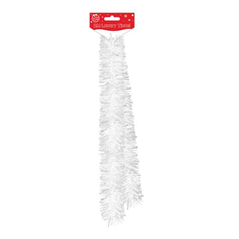 Christmas 2M Luxury White Tinsel - Bargain WholeSalers