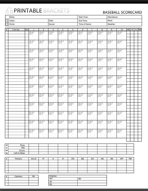 30+ Printable Baseball Scoresheet / Scorecard Templates ᐅ TemplateLab ...