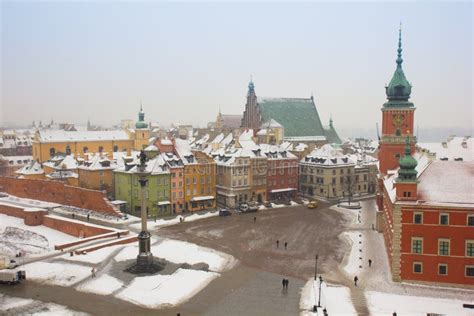 Old Town Square in Winter, Warsaw, Poland Stock Image - Image of ...