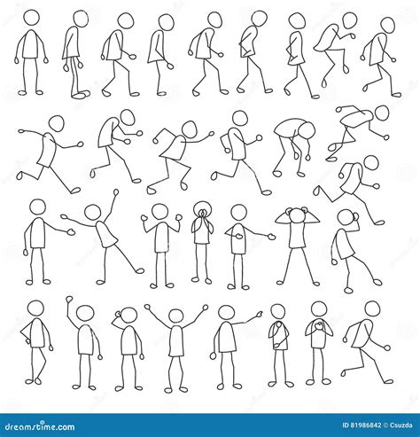 Stick Figures Collection Stock Illustrations – 737 Stick Figures ...