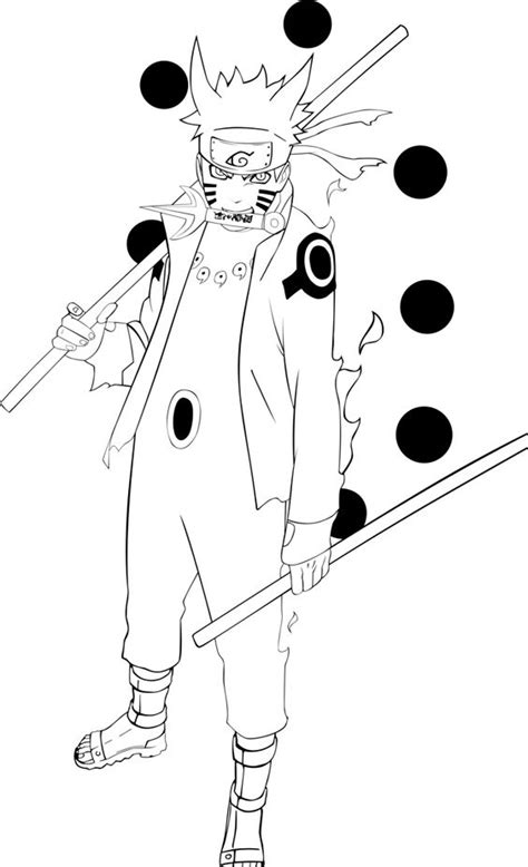 Naruto Kurama Mode Coloring Pages Coloring Pages