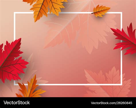 Autumn leaves background design with copy space Vector Image