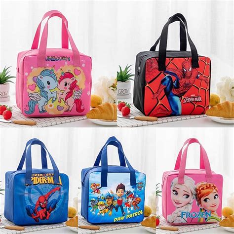 Disney Lunch Bag Kids Messenger Bags Spider-Man Frozen Princess ...