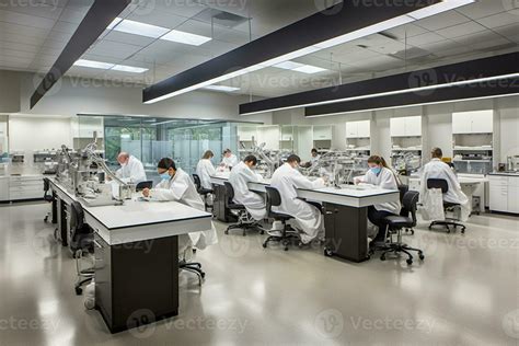 A team of AI researchers is working diligently in a brightly lit ...