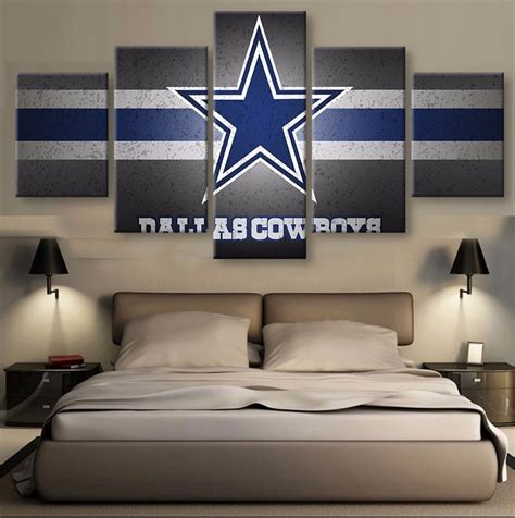 5 Piece Dallas Cowboys Sports Team Canvas Painting Frames Wall Art Home ...