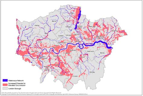 London Floods Map - art-floppy