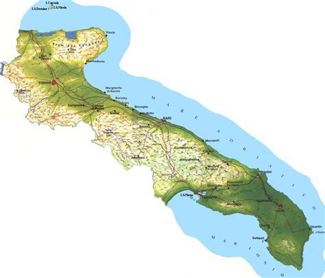 Puglia Map Geography Regions | Italy Map Geographic Region Province City