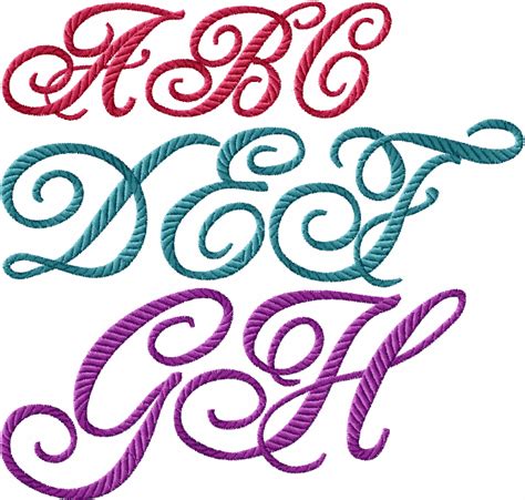 ABC Designs Monogram 2 Alphabet Machine Embroidery designs 4"x4" Hoop, 3 Sizes