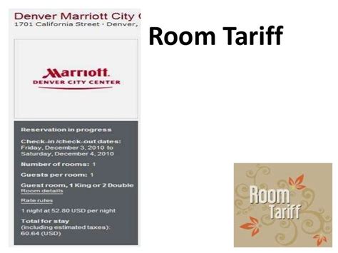 Room tariff in Hotels