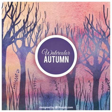 Premium Vector | Watercolor autumn forest background