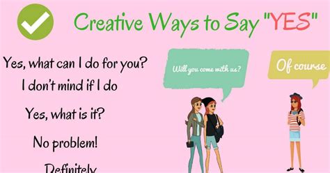 100 Creative Ways to Say YES - ESLBUZZ