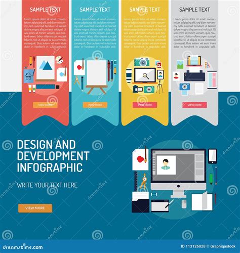 Design and Development Infographic Complex Stock Vector - Illustration ...