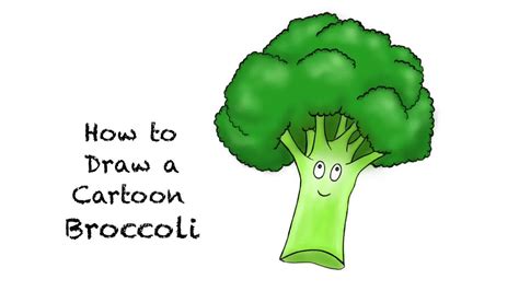 How to Draw a Cartoon Broccoli - how to draw cartoon fruits and veggies - YouTube