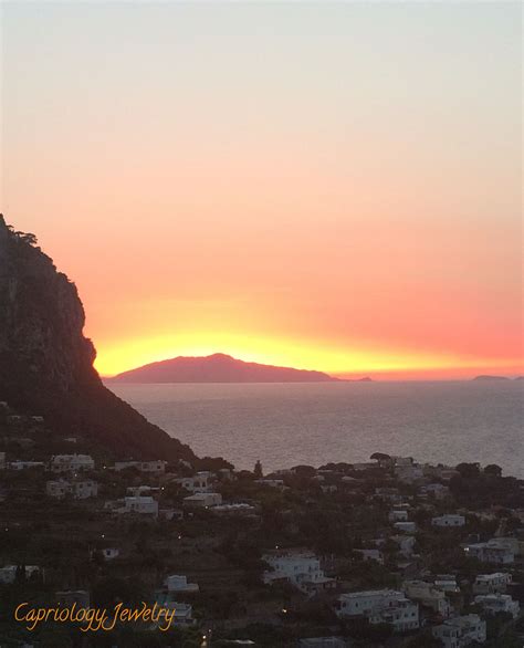 A marvelous sunset seen from the famous piazzetta on the island of ...