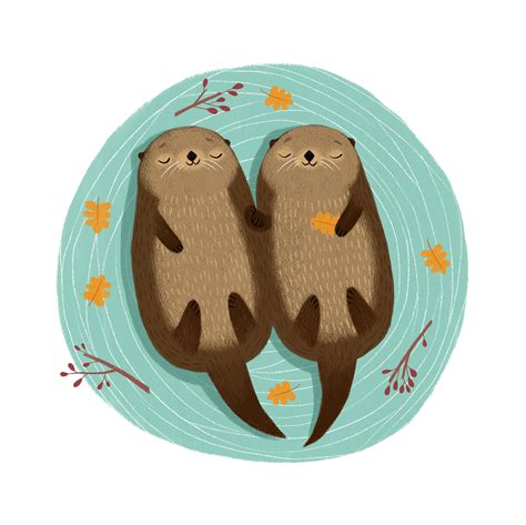 Sleeping otters on Behance