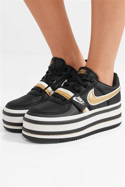 Nike Vandal 2k Metallic Faux Leather-trimmed Faille Platform Sneakers in Black - Lyst