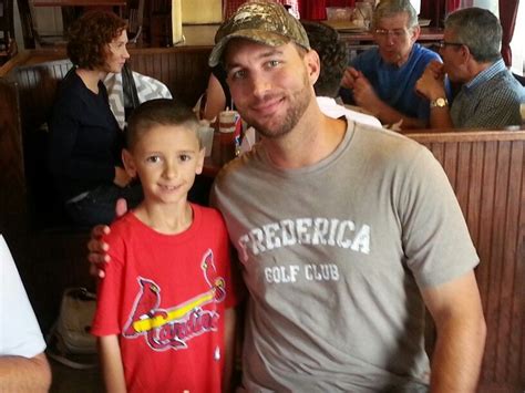 My son with Adam Wainwright at Pappy's BBQ. | Mens tshirts, Mens tops, Men