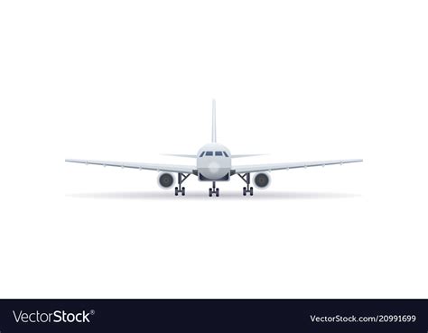 Front view jet airplane isolated icon Royalty Free Vector