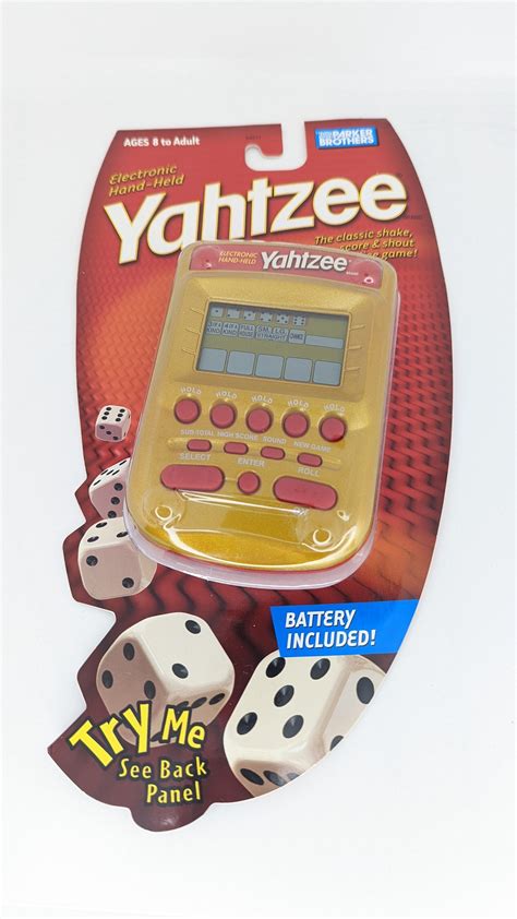 Yahtzee Handheld Game Electronic New Battery Operated Gold Vintage ...