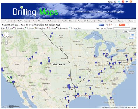 Explosions of Oil & Gas Map