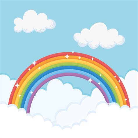 Cartoon sky with rainbow 2060459 Vector Art at Vecteezy