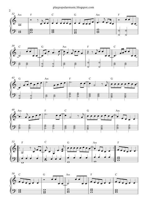 sheet music for the piano with notes