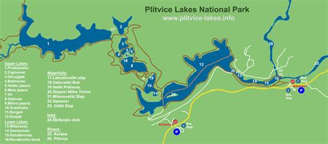 Map of Plitvice Lakes National Park - Plitvice-Lakes.info