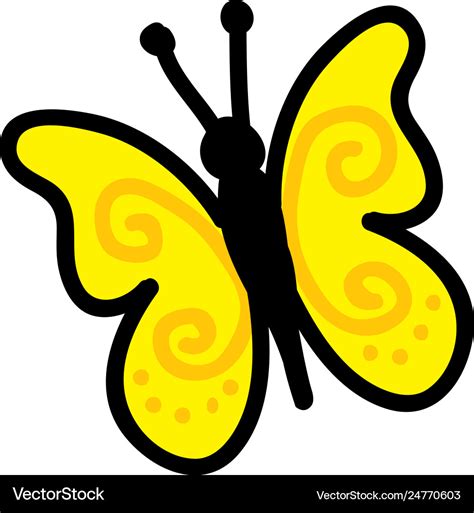 Cute butterfly drawing icon Royalty Free Vector Image