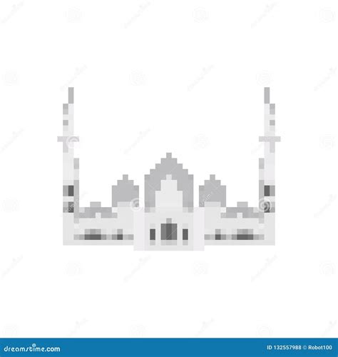 Taj Mahal Pixel Art. Agra Landmark 8 Bit. India Showplace Pixelate 16bit Stock Vector ...