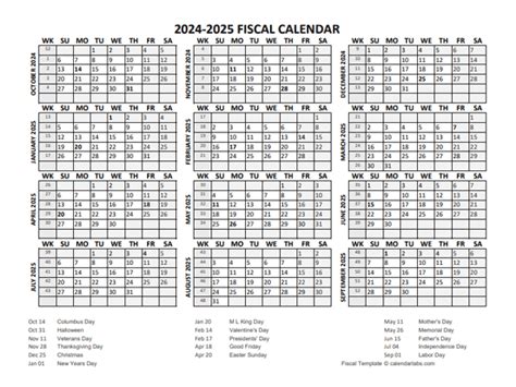 Fiscal Calendar 2024-2024 Templates - Free Printable Templates