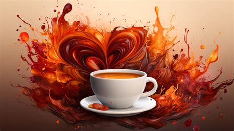 Premium AI Image | Cup of coffee heart art on white