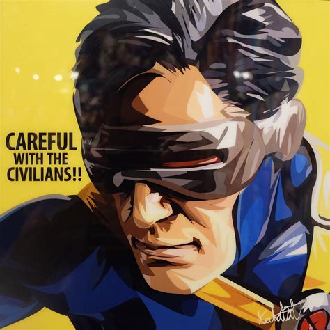 Cyclops Pop Art Poster "Careful with the Civilians" - Infamous Inspiration