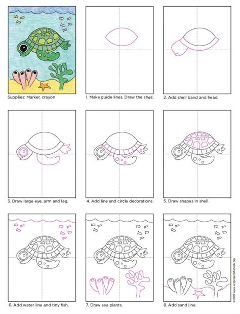 How to Draw a Sea Turtle · Art Projects for Kids