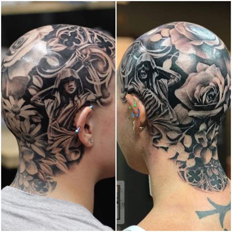 Full head tattoo done by Jin Dermagraphics. First multiple session 16 hour tattoo. | Head ...