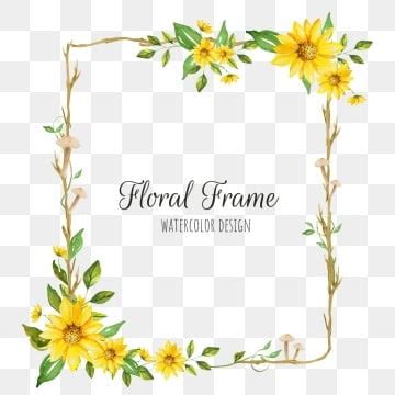 Yellow Flower Frame PNG Transparent Images Free Download | Vector Files | Pngtree