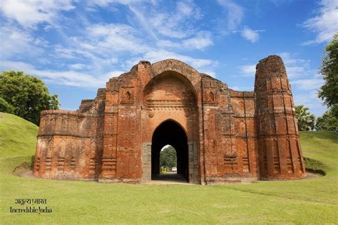 Built with small red bricks and adorned with exquisite terracotta carvings, Dakhil Darwaza is ...