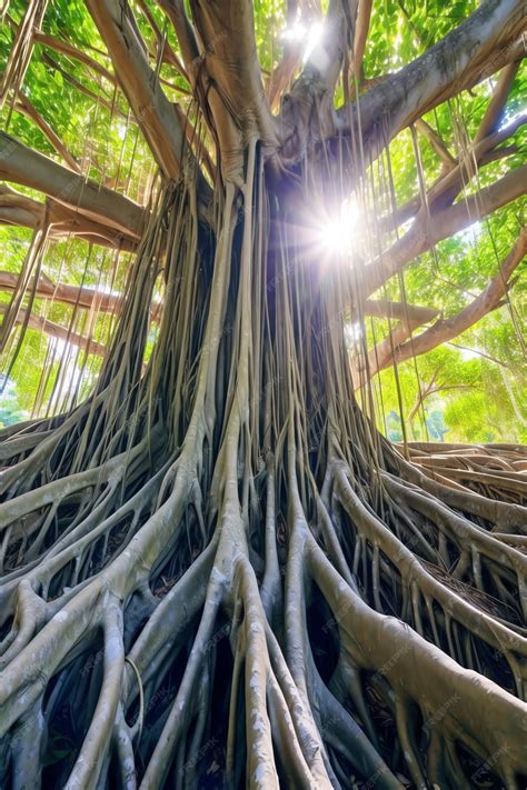 Premium AI Image | Giant banyan tree nature background