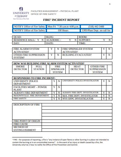 Fire Incident Report - 10+ Examples, PDF