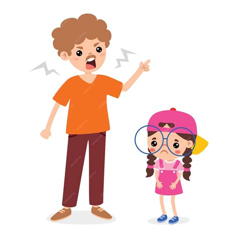 Premium Vector | Cartoon Illustration Of Parent Scolding Kid